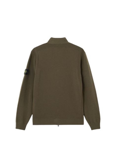 maglione con zip uomo verde militare STONE ISLAND | K2S15 5100062 S00A1V0054